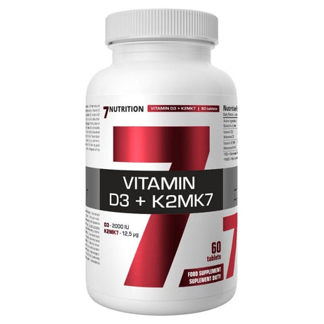 7Nutrition Vitamin D3 + K2 MK7 - 60 Tablets