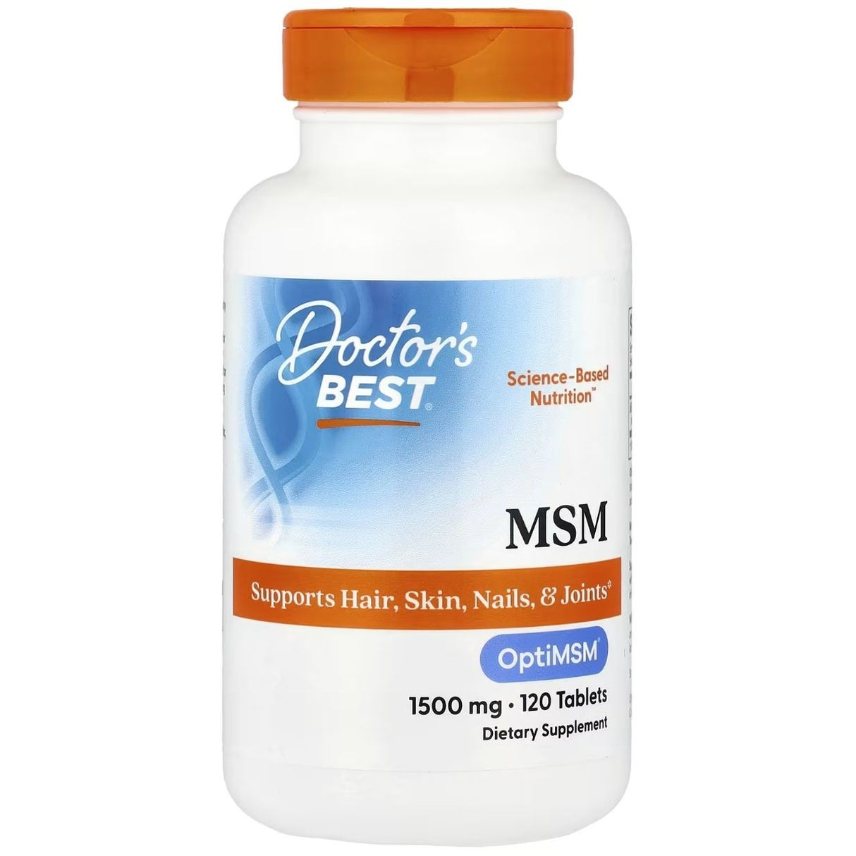 Doctor's Best MSM com OptiMSM 1500 mg - 120 Comprimidos