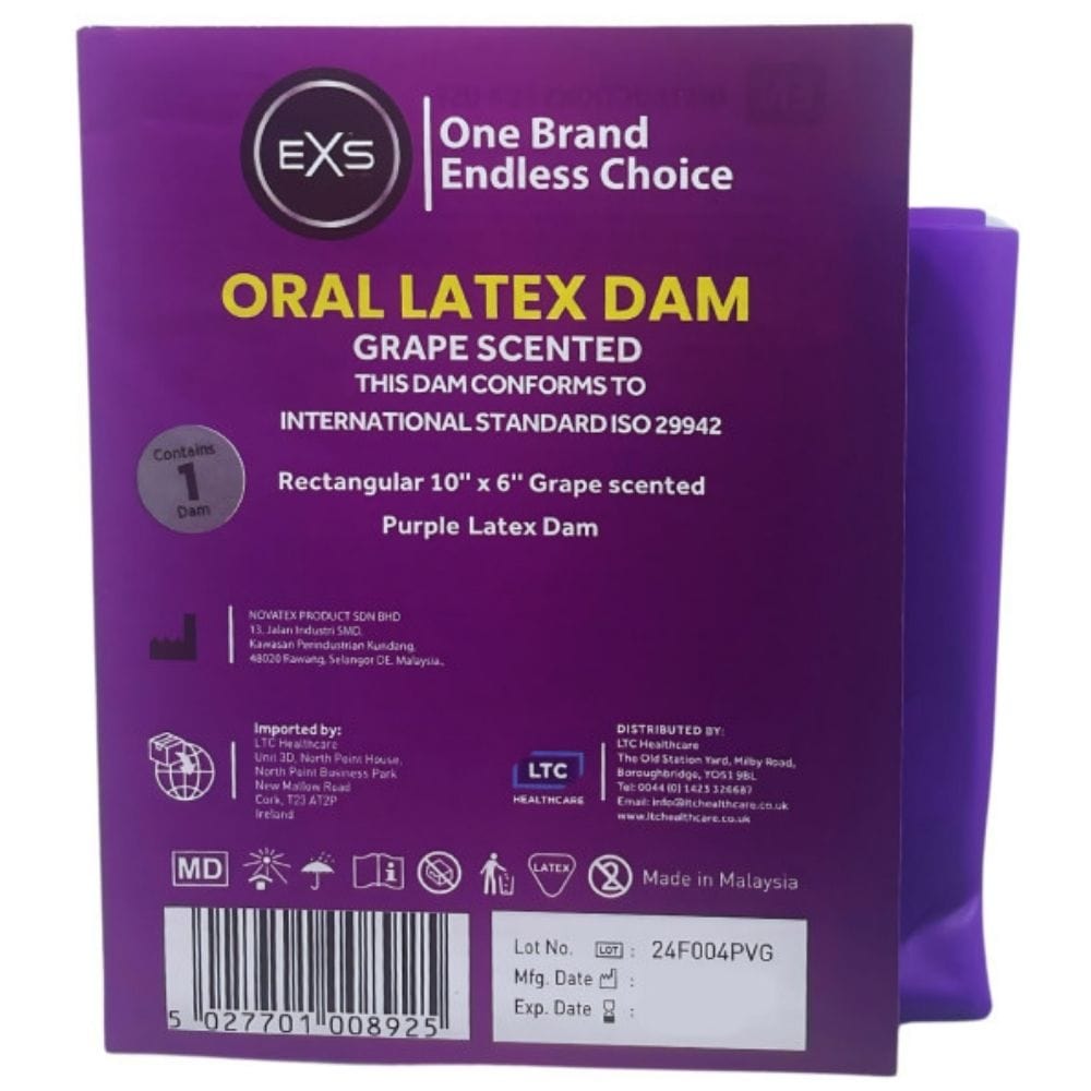 EXS Oral Latex Dam, Grape - 1 Piece