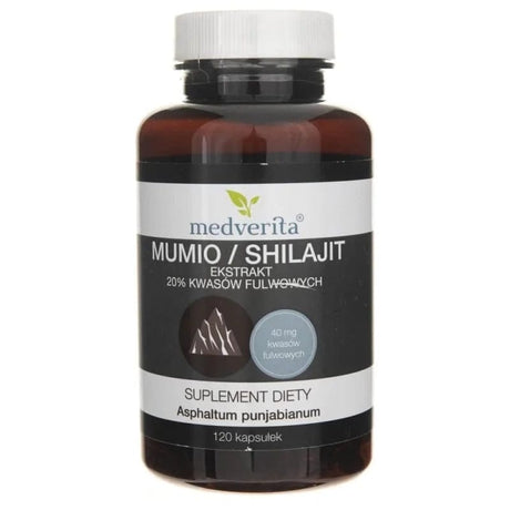 Medverita Mumio / Shilajit extract 20% Fulvic Acids  - 120 Capsules