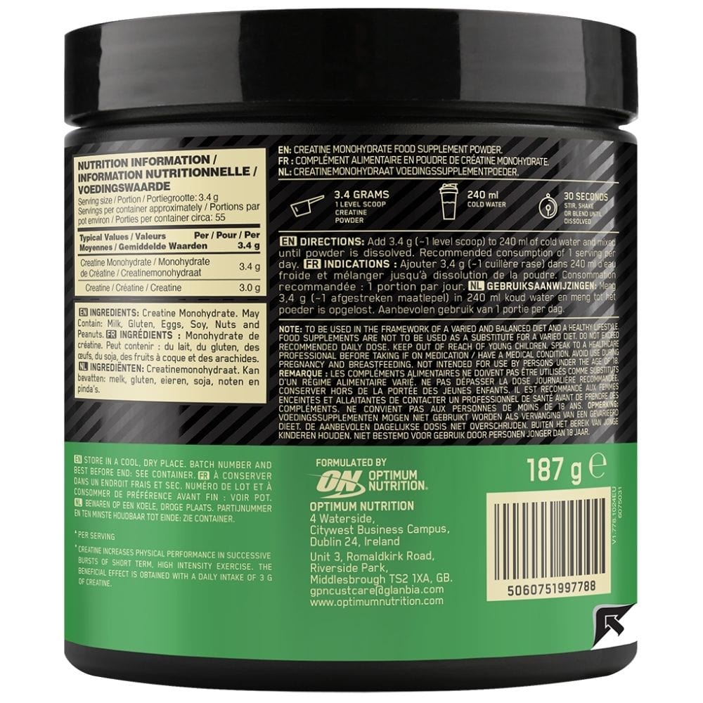 Optimum Nutrition Micronized Creatine, Powder - 187 g