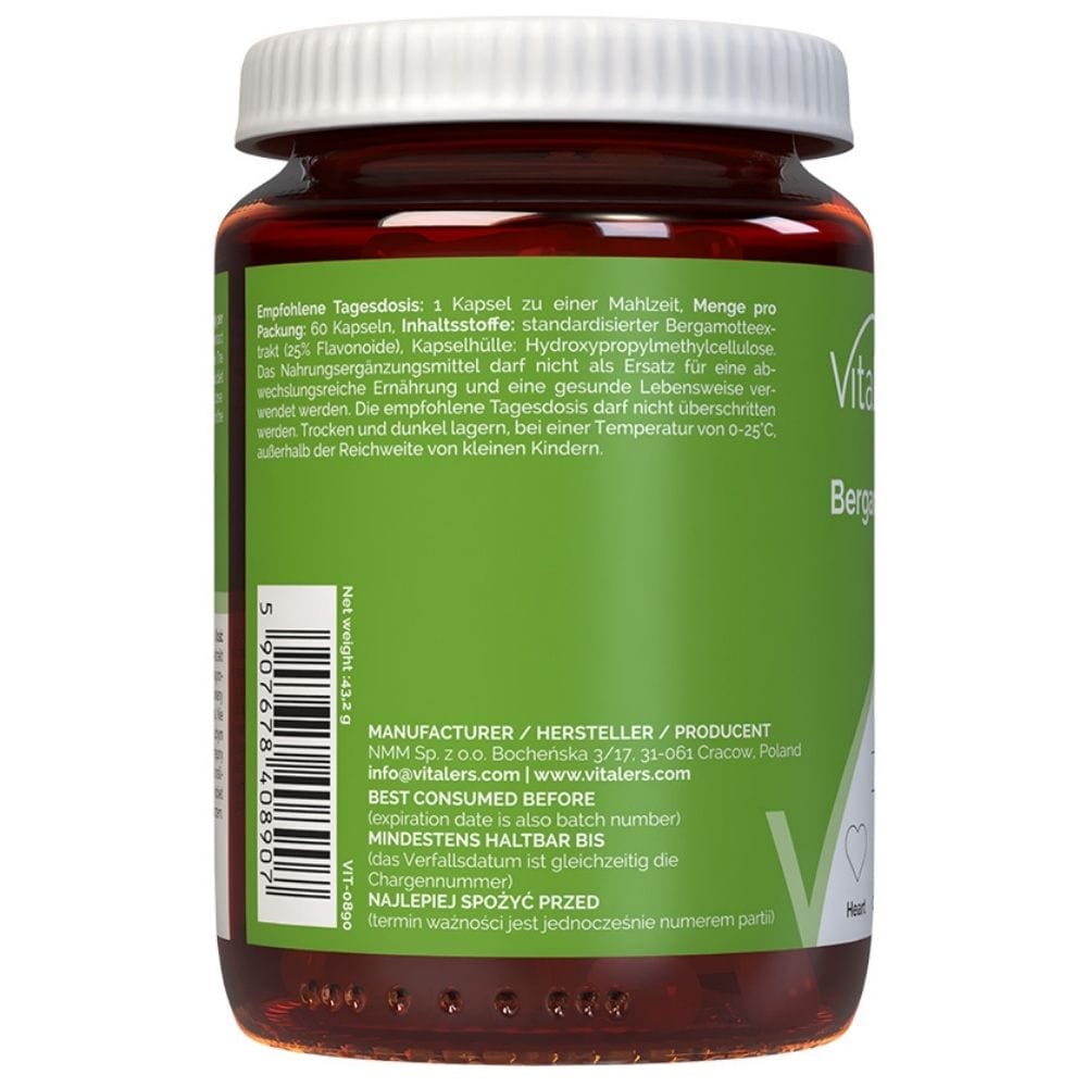 Vitaler's Bergamot 600 mg - 60 Capsules