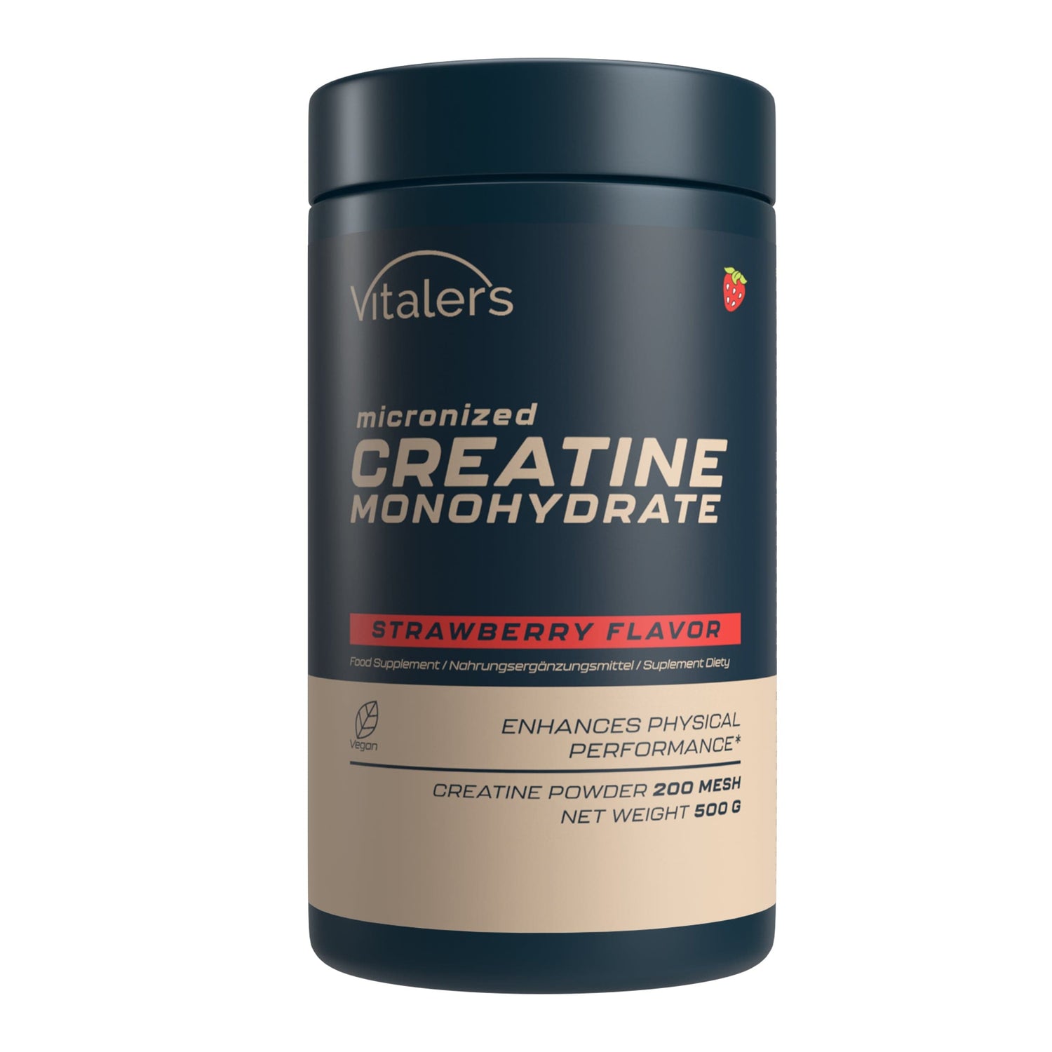 Vitaler's Sport Micronized Creatine Monohydrate 5000 mg, Strawberry - 500 g