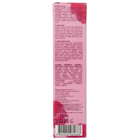 Rose of Bulgaria Creme de mãos com água de rosas natural - 75 ml