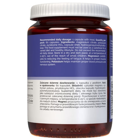 Vitaler's Magnésio 100 mg + Potássio 150 mg + Vitamina B6 6 mg - 60 Cápsulas