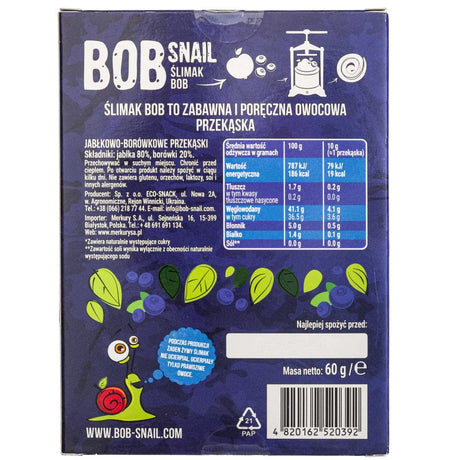 Bob Snail Apple & Blueberry Snack with No Added Sugar - 60 g