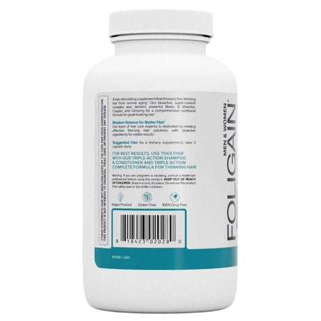 Foligain Hair, Skin & Nails Supplement - 120 Tablets