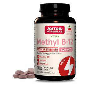 Jarrow Formulas Methyl B12 (Methylcobalamin) 500 mcg Cherry - 100 Chaweble Tablets