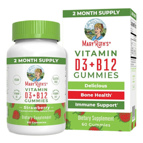 MaryRuth's Organic D3+B12, Strawberry - 60 Gummies