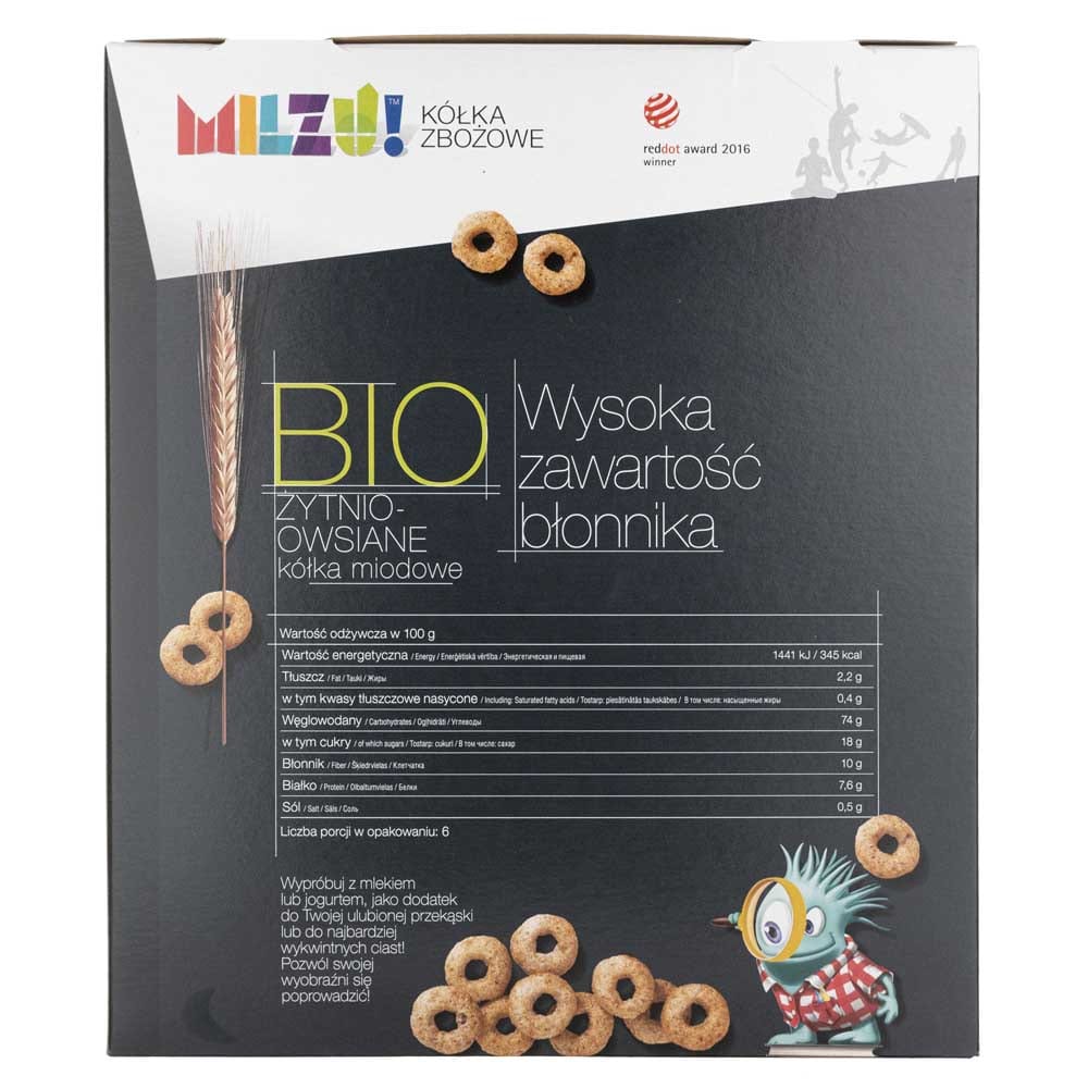 Milzu Honey Rye & Oatmeal Circles BIO - 200 g