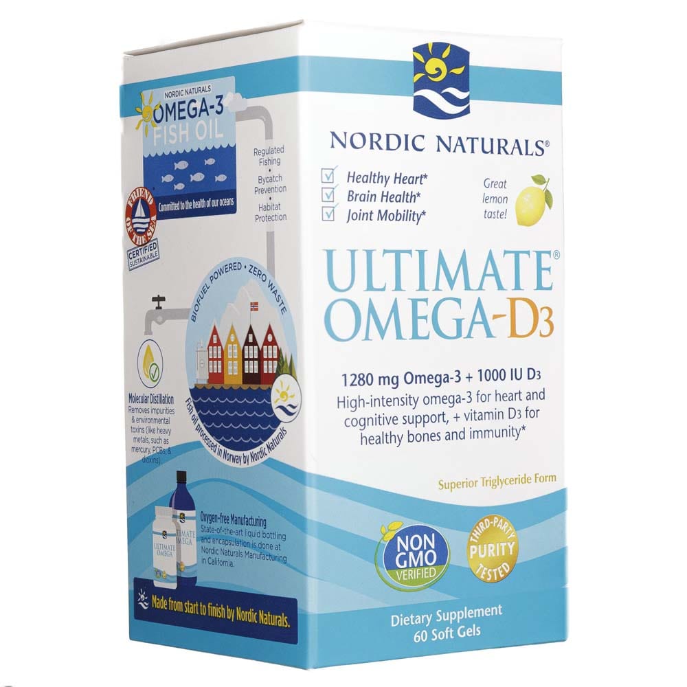 Nordic Naturals Ultimate Omega-D3, Lemon Flavor 250 mg - 60 Softgels