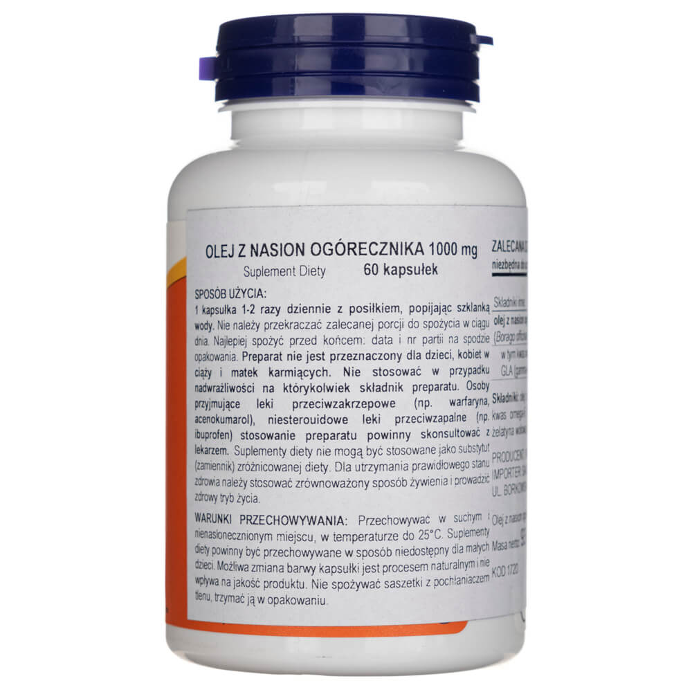 Now Foods Óleo de borragem 1000mg - 60 cápsulas moles