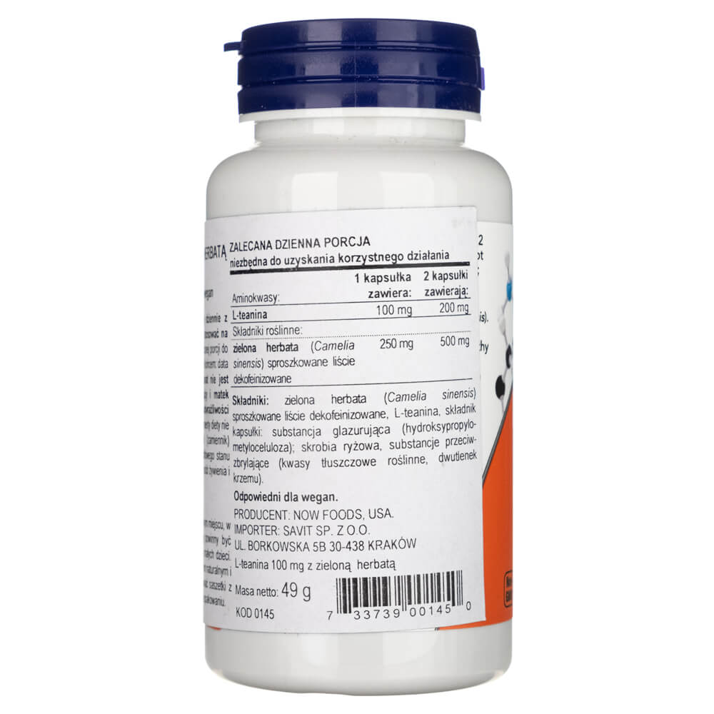 Now Foods L-Theanine 100 mg - 120 Veg Capsules