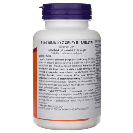 Now Foods Vitamin B-100 Sustained Release - 100 Tablets