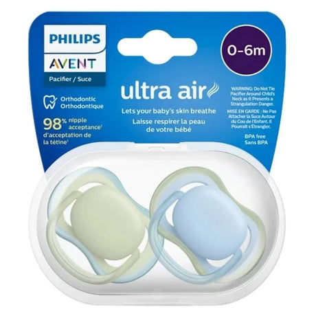 Philips Avent Ultra Air Pacifier, 0-6 Months, Boy - 2 Pieces