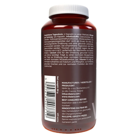 Vitaler's Calcium 120 mg + Vitamin D3 - 120 Capsules