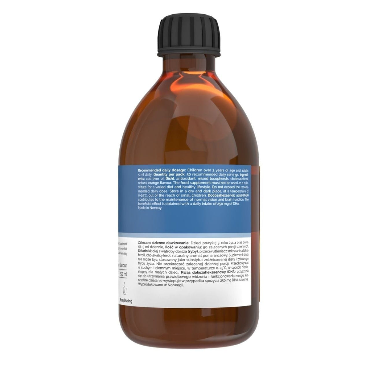 Vitaler's Omega-3 Norwegian Cod Liver Oil 1250 mg, Orange - 250 ml