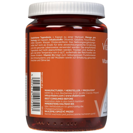 Vitaler's Vitamin D3 4000 IU - 120 Capsules
