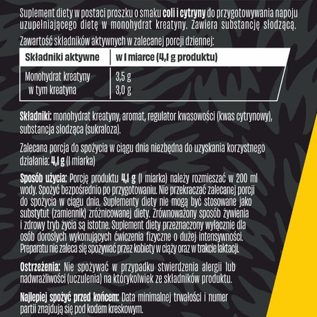 WK DZIK Creatine Monohydrate Cola-Lemon - 369 g