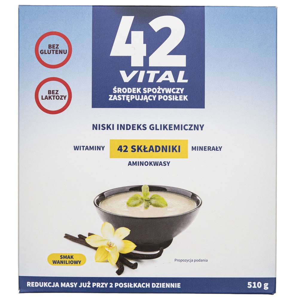 42 Vital Low Calorie Plant-Based Diet Vanilla Flavor - 510 g