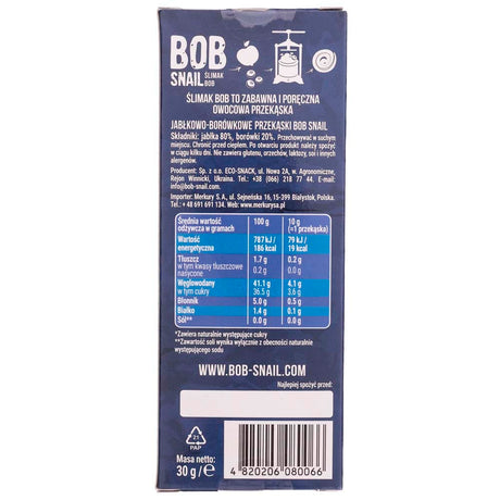 Bob Snail Apple and Blueberry Snack with No Added Sugar - 30 g