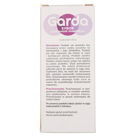 Garda Syrup with Icelandic Lichen, Black Currant - 120 ml