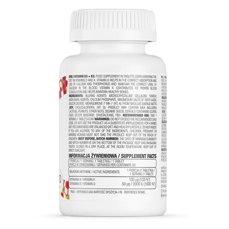 Ostrovit Vitamin D3 + K2 - 90 Tablets