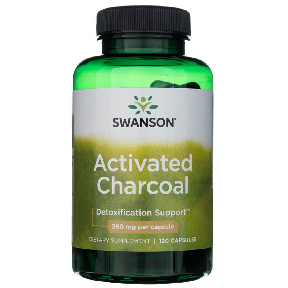 Swanson Activated Charcoal 260 mg - 120 Capsules