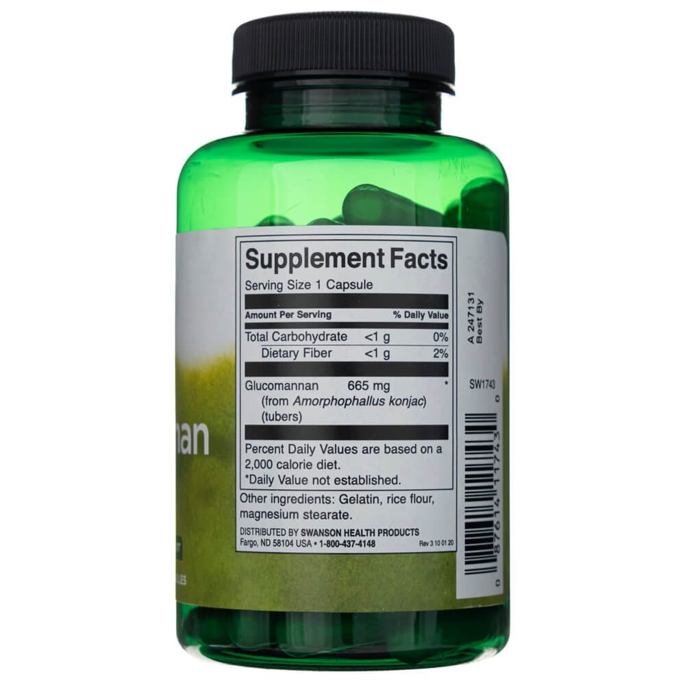 Swanson Glucomannan 665 mg - 90 Capsules